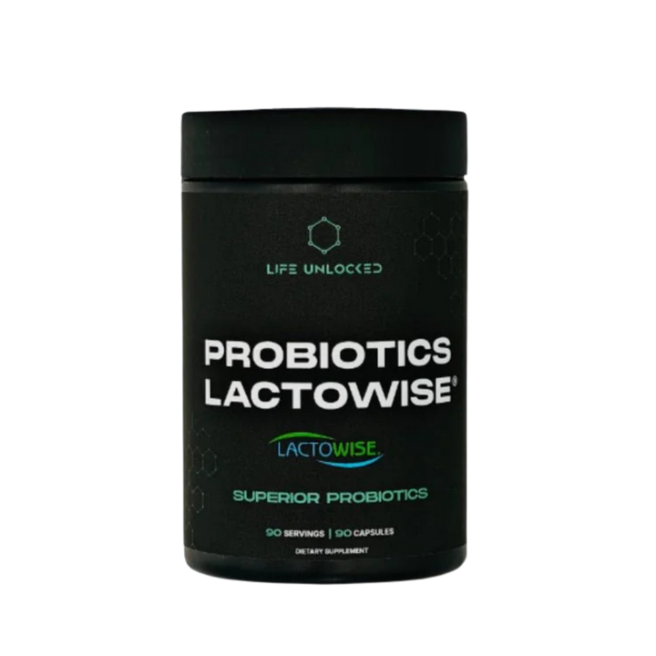 LIFE UNLOCKED Probiotics LactoWise – Gut Balance & Immune Support | Front of bottle
