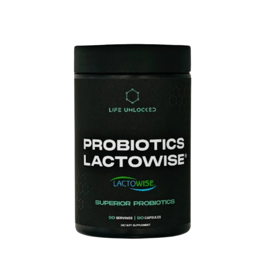 LIFE UNLOCKED Probiotics LactoWise – Gut Balance & Immune Support | Front of bottle
