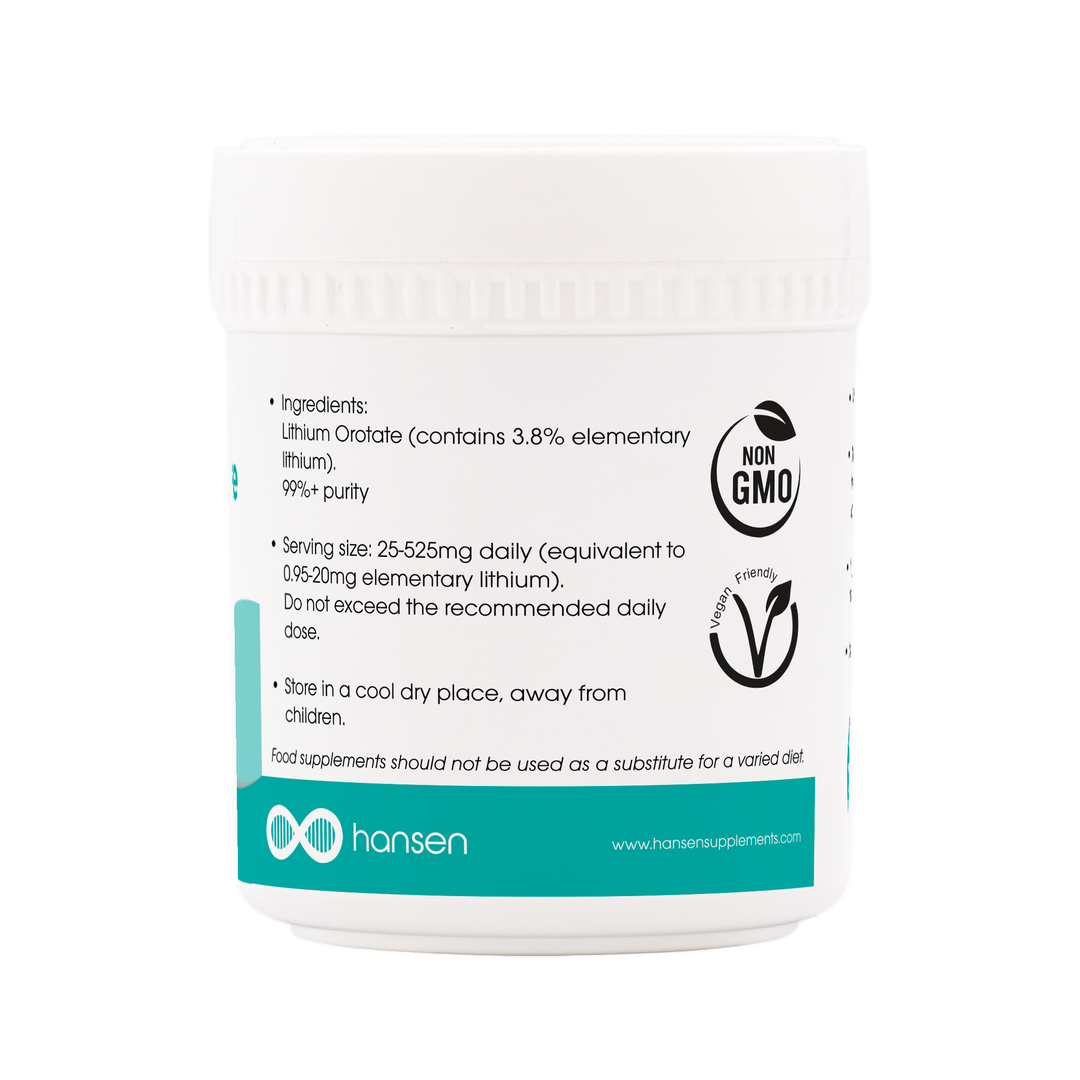 Supplement container with label on a white background