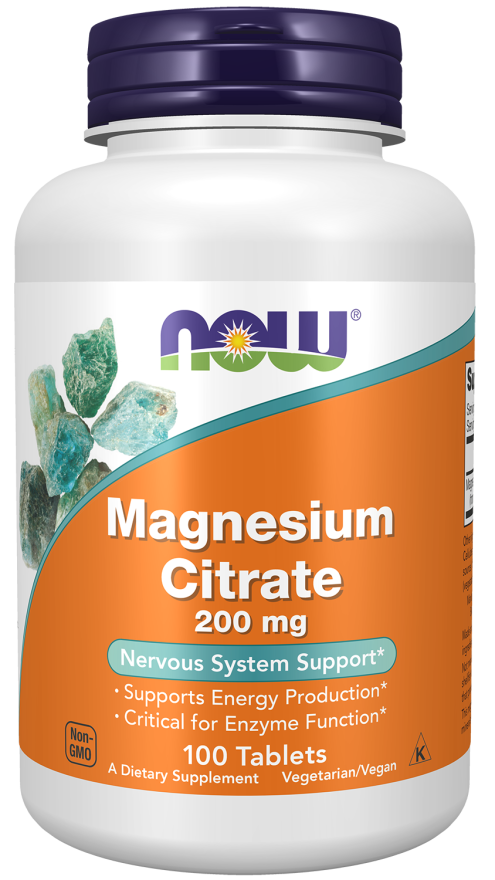 Magnesium Citrate 200 mg Tablets - Now Foods