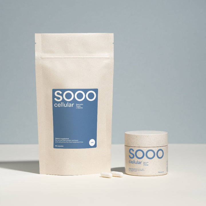SOOO Cellular jar and refill bag – complete supplement system for cellular support