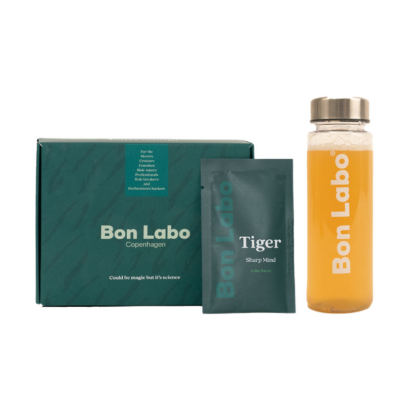 Tiger Sharp Mind – Natural brain health drink with lime flavor, designed to support focus, energy, and mental clarity.