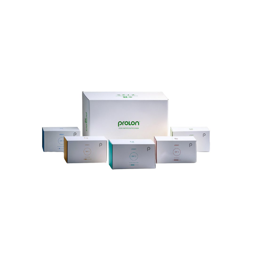 prolon fasting mimicking diet kit box with 5 boxes by day meals on transparent background