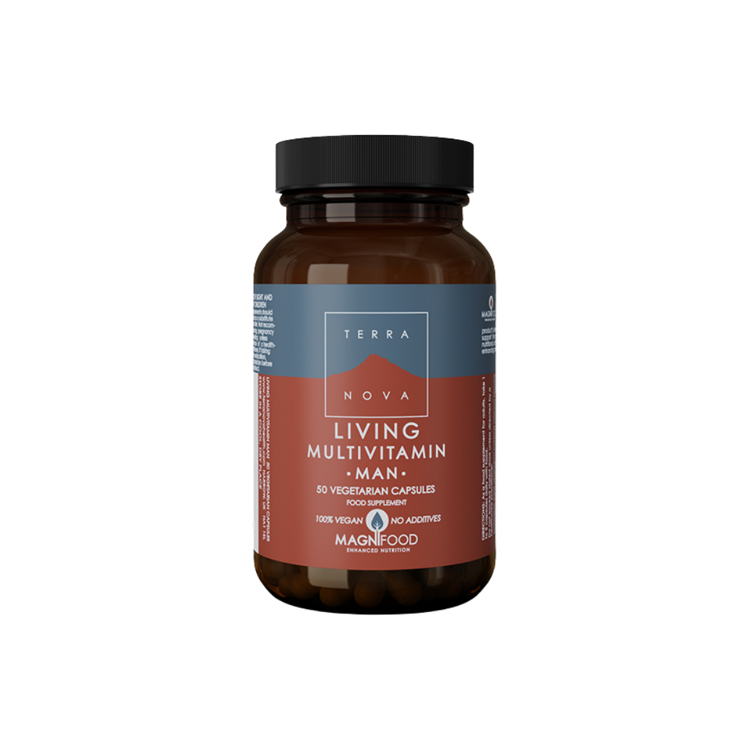 Terra Nova Living Multivitamin Man bottle on a white background