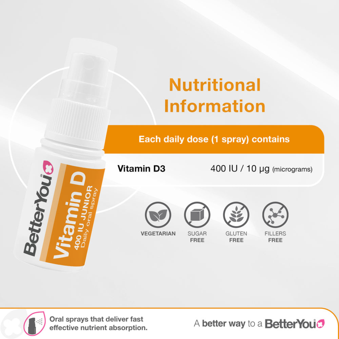 BetterYou - Βιταμίνη D3 400 IU Junior Στοματικό Σπρέι 15ml